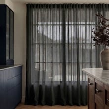 Custom Taormina Sheer S-Fold Single Panel Curtain & Track Set